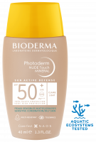 Envase de 40 ml de Photoderm Nude Touch Mineral FPS 50+ tono claro de Bioderma