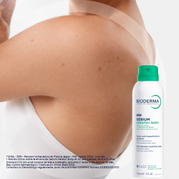 Conoce Sébium Kerato+ Body: Spray 3 en 1 para acné